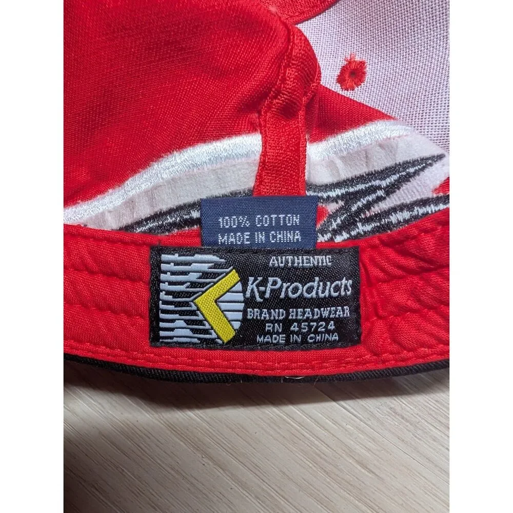 K Products RUAN Red Black White Racing Style Baseball Cap 100% Cotton